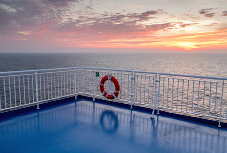 Upper deck and deckhouse of the cargo passenger ferry