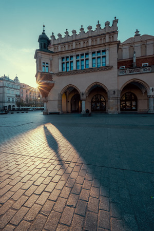 Market square in Krakow at sunrise. The Cloth Hall. Polandの写真素材