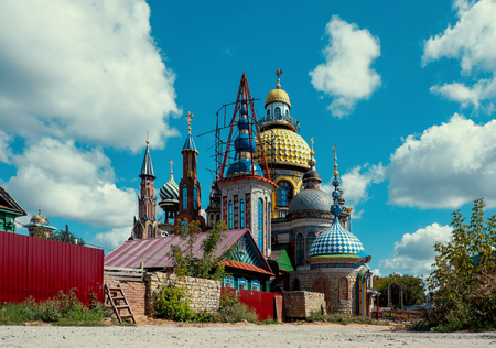 Temple of all religions in Kazan, Tatarstan republic, Russia.の写真素材