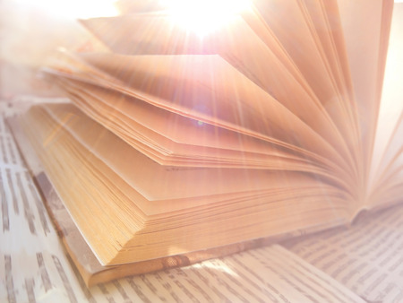 Pages in opened bookの写真素材