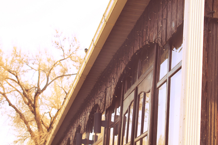 Wooden brown building
