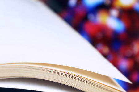 Opened book soft bright light
