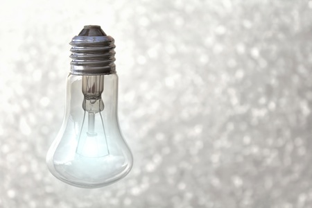 Light bulb on grayの写真素材