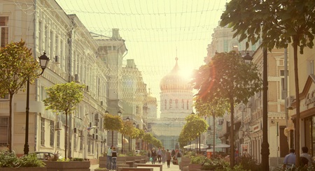 Beautiful city streetの写真素材