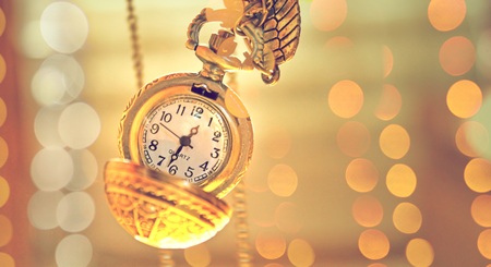 Clocks with bokehの写真素材