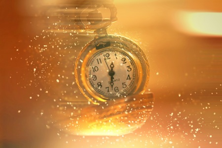 Clocks with bokehの写真素材