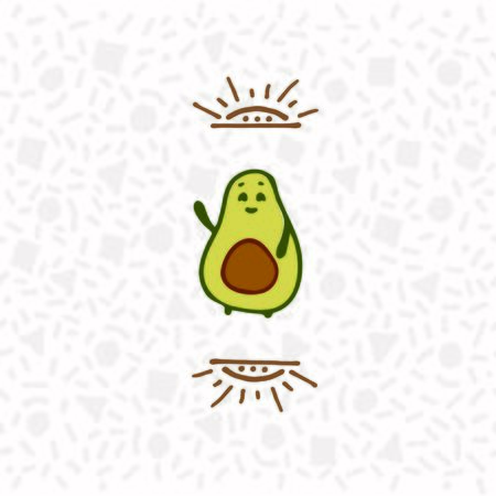 Hand drawn avocado, vector illustrationのイラスト素材