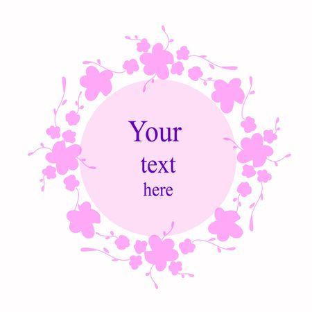 Hand drawn flower frame element on white background for any textのイラスト素材
