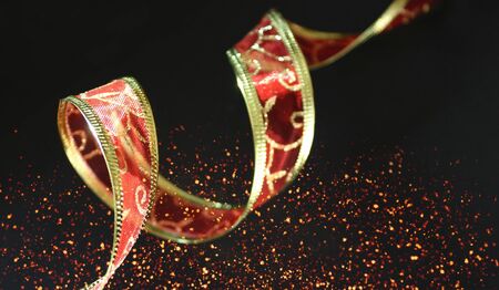Ribbon isolated with colorful light, holiday backgroundの写真素材