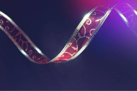 Ribbon isolated with colorful light, holiday backgroundの写真素材