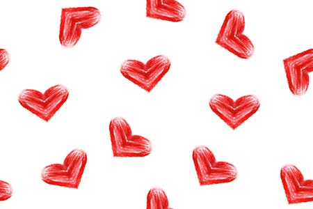 Valentine's day seamless backgroud with little red heartsの写真素材