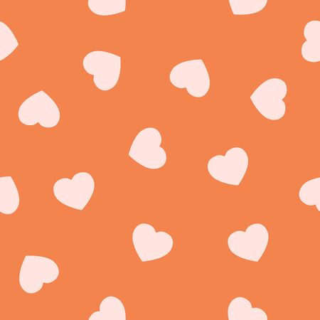 Seamless happy valentine's day background with pretty hearts isolatedの写真素材