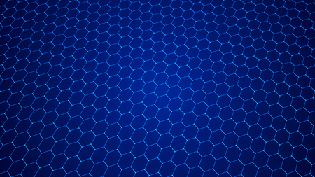 Abstract technology background. Big data visualization. Futuristic hexagon background. Artificial intelligence. 3D rendering.の写真素材