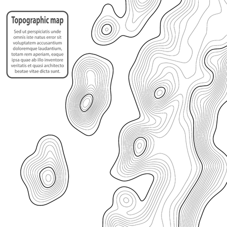 Topographic map background. Grid map. Contour. Vector illustration.のイラスト素材