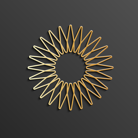 Islamic 3d circle mandala. Gold round pattern, moroccan ornament, arabic decor design, ramadan kareem, vector illustrationのイラスト素材
