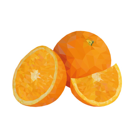 Oranges, orange slice, half cut oranges. Vector illustration of oranges.Vector illustration of fruit oranges.のイラスト素材