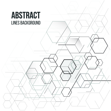 Abstract lines background. Abstract hexagon background.のイラスト素材