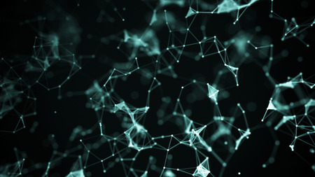 Technology concept background. Concept of Network. Abstract science geometrical background with connecting dots and lines. Big data visualization.の写真素材