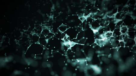 Technology concept background. Concept of Network. Abstract science geometrical background with connecting dots and lines. Big data visualization.の写真素材