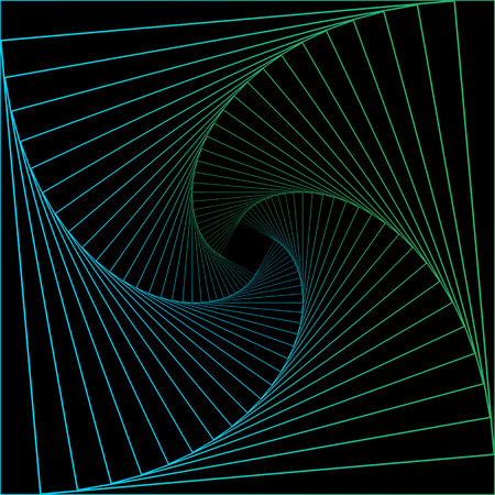 Tunnel abstract. Twisted colored tunnel 3d. Twisted lines. Logo. Wireframe 3D surface tunnel.のイラスト素材