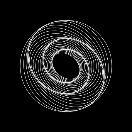 Tunnel abstract. Twisted colored circle 3d. Twisted lines. Logo. Sphere 3dのイラスト素材