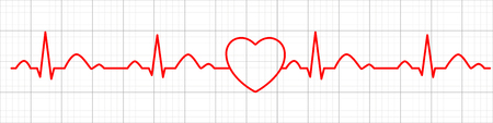 Heart pulse icon. Cardiogram. Electrocardiogram. Vector illustration.のイラスト素材