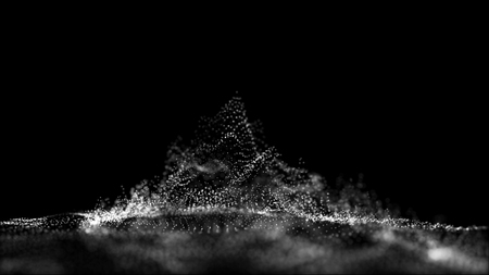 Big data visualization 3D. Technology wave. Analytics representation. Digital background. Wave of particles.の写真素材