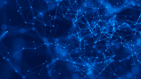 Abstract digital blue background. Plexus effect. Network connection structure. Science background....