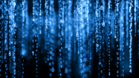 Digital background matrix. Binary computer code. Hacker conceptの写真素材