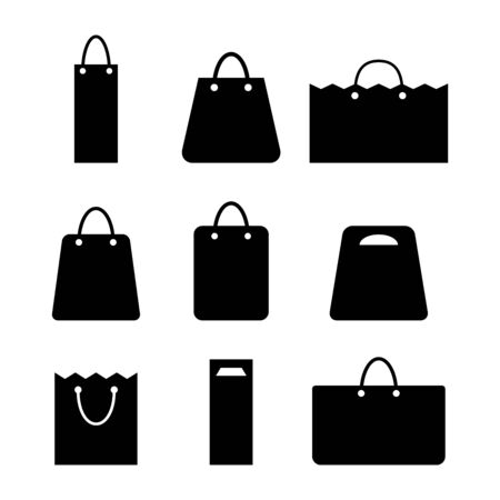 Set of vector paper bag icons.のイラスト素材