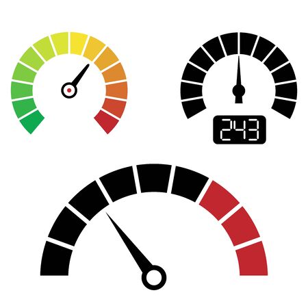 Vector speedometers on white background.のイラスト素材
