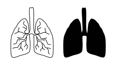 Lung icons on white background.のイラスト素材