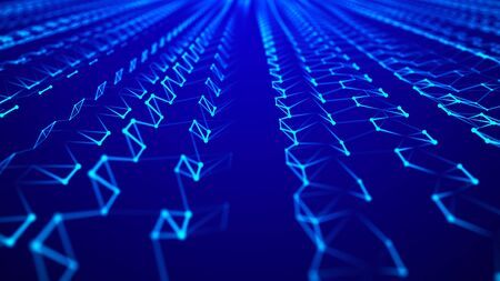 Abstract technology background. Network connection structure. Big data digital background. 3d...