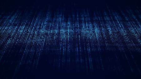 Big data visualization 3D. Technology wave digital background. Analytics representation.