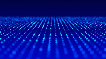 Big data visualization 3D. Technology wave digital background. Analytics representation.