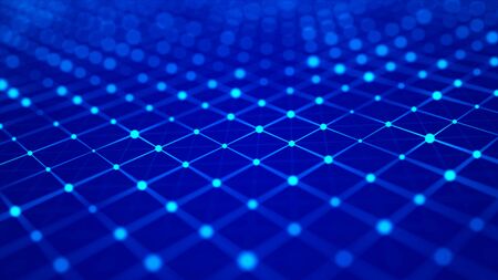 Network connection structure. Abstract technology background. Science background. Big data digital background. 3d rendering.の写真素材