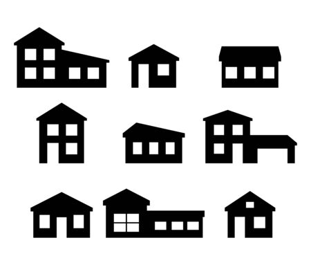 Set of house icons. Vector collection on white background.のイラスト素材