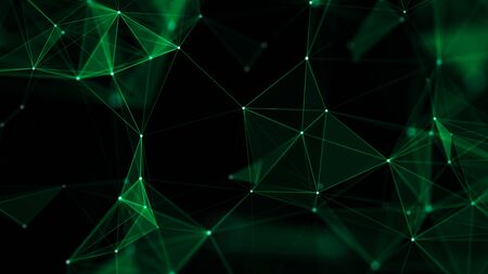 Abstract digital background. Big data visualization. Network connection structure. Science background. 3d rendering.の写真素材