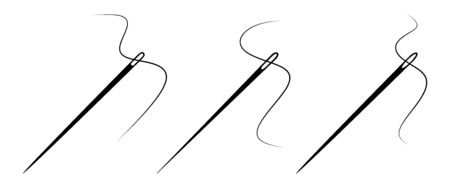 Set of sewing needle. Vector icon on white background.のイラスト素材