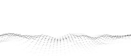 Technology white wave. Big data visualization. Analytics representation. Digital background. 3d rendering.の写真素材
