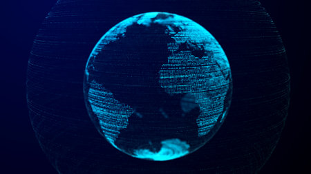 Global world network concept. Safety wireless network connection technology. Big data analytics and...