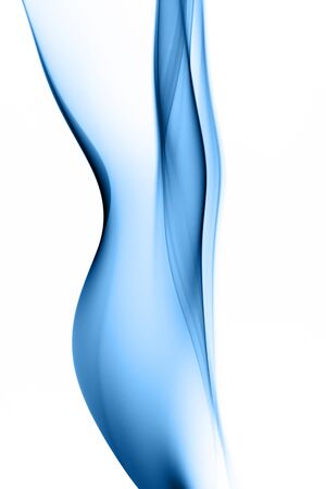 Blue smoke on white backgroundの写真素材