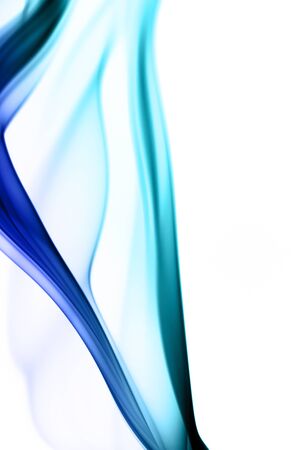 Blue smoke on white backgroundの写真素材