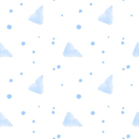 Watercolor seamless pattern with snow and ice. Christmas and New Year seamless pattern, cold wrapping paper background, fabric print.の写真素材