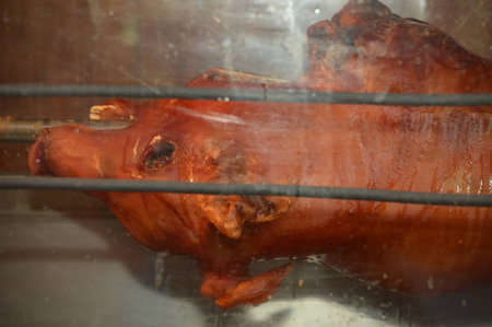 pig on a spitの写真素材