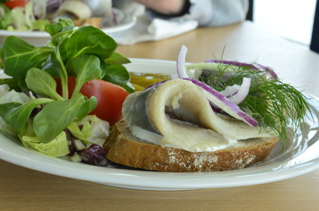 bread with herringの写真素材