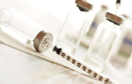 disposable insulin syringes and medicine vials