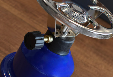 Gas burner for travel and campingの写真素材