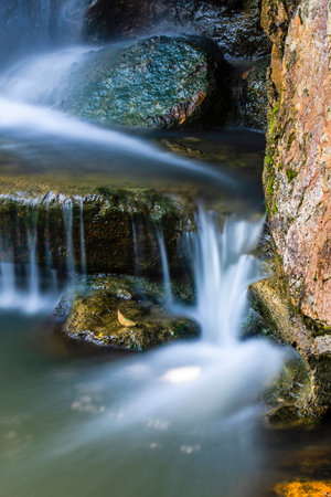 Waterfall in Chiangmai province, Thailand. Natural landscape.の写真素材