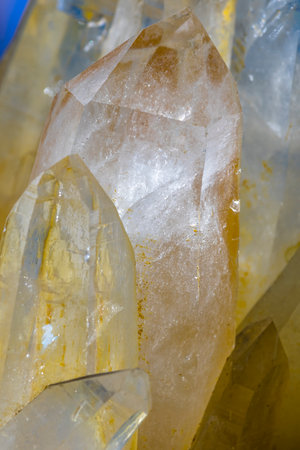 Macro shot of a natural quartz semigem geode crystalsの写真素材
